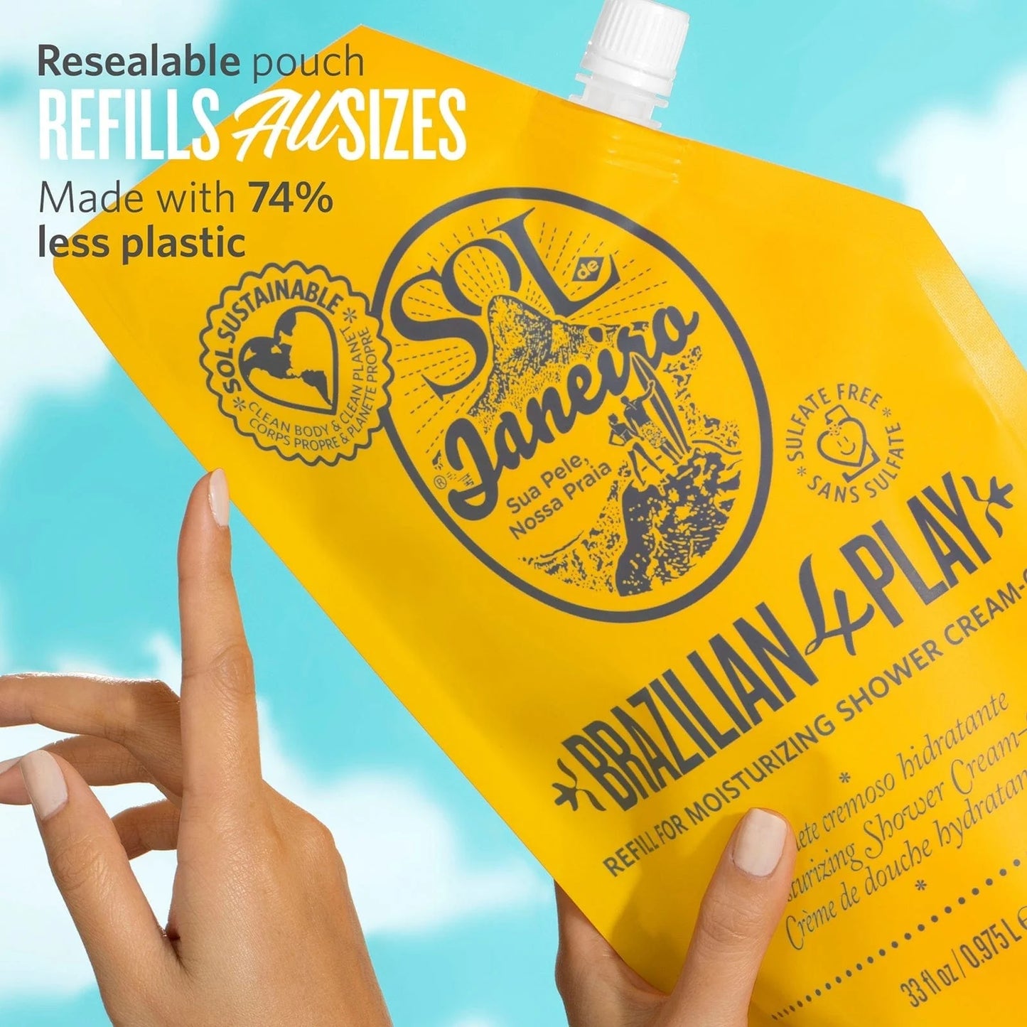 Brazilian Play Moisturizing Shower Cream-Gel 1 Liter
